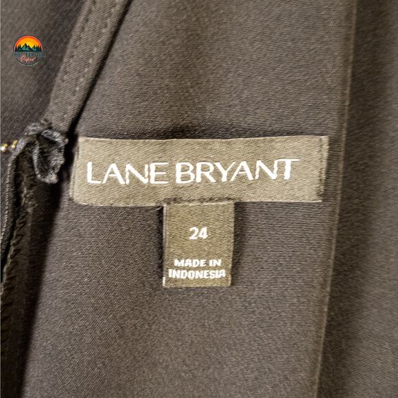 Lane Bryant One-Piece Jumpsuit Black Velvet Choker Wide Leg Women's Plus Size 24 - Picture 8 of 12